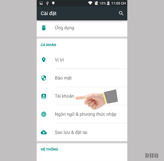 Chọn tài khoản
